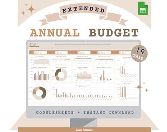 Jährlicher Budgetplaner Google Sheets mit Debt Tracker (Digitaler Download)