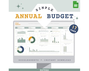 Jahresbudget Google Sheets Vorlage | Buchhaltungs-Tracker (Digitaler Download)