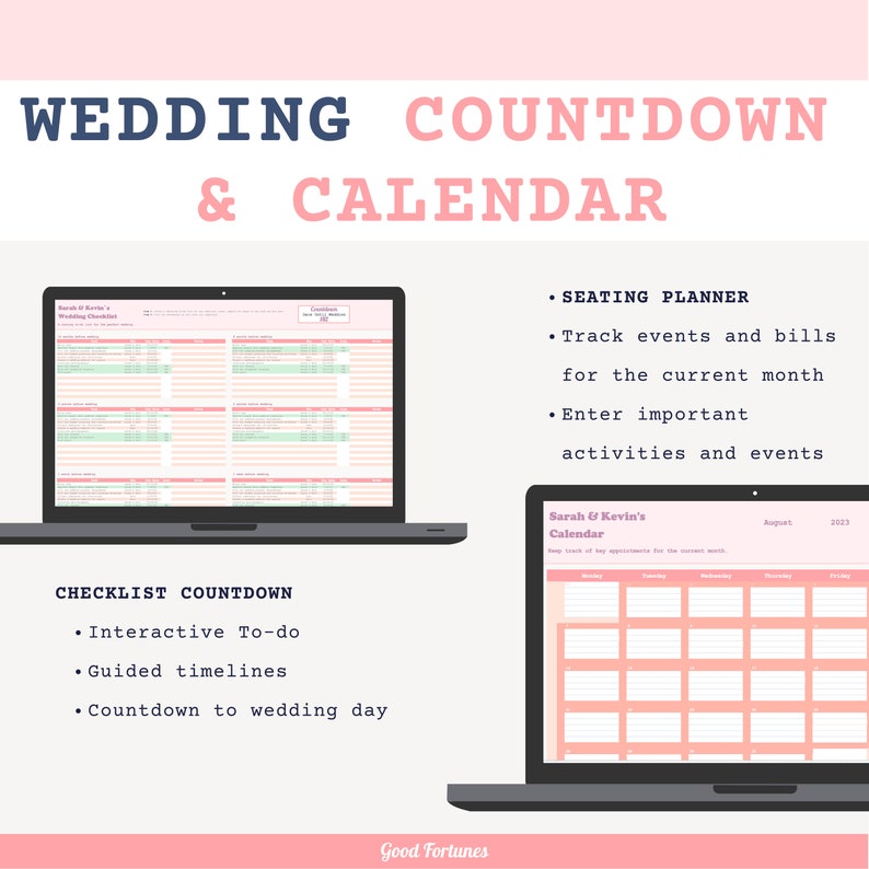 Excel Wedding Planner Spreadsheet: Budget, Guest List, Seating (Digital Download) image 6