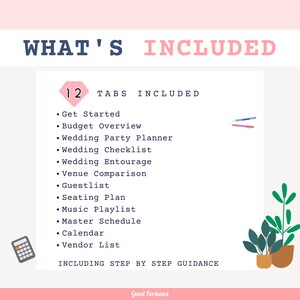 Excel Wedding Planner Spreadsheet | Wedding Budget | Excel for Wedding guest list tracker| Todo list | Guest list | Seating plan | Wedding Music list. Image 2