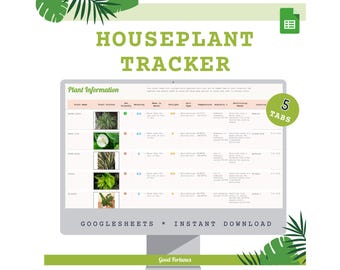 Zimmerpflanzen Pflege Tracker | Google Sheets Pflanzen Journal (Digitaler Download)