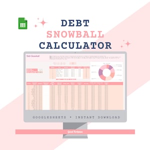 Debt Snowball Rechner, Verschuldung, Payoff Tracker, Kreditabbau Tabelle, Finanzierung, Budgetierung, Tabelle, Google Sheets, Zahlungs-Tracker