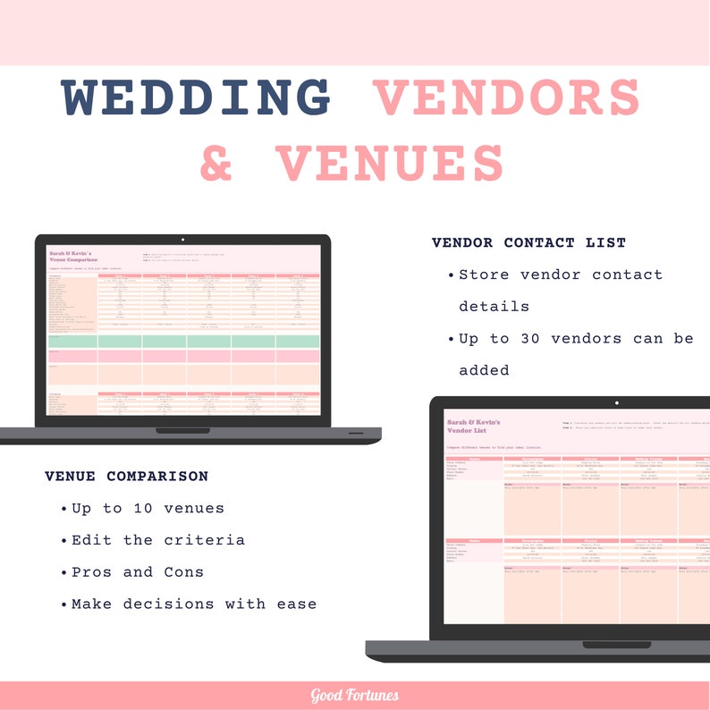Excel Wedding Planner Spreadsheet: Budget, Guest List, Seating (Digital Download) image 7