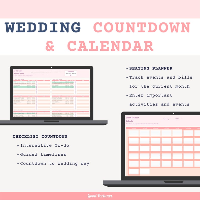 Ultimate wedding planner spreadsheet. Google sheet template. Wedding budget, guest list, seating plan, schedule, music playlist, bridal parties, todo, venue, vendor, and calendar. Image 5