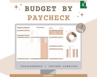Gehaltscheck Budget Vorlage | Excel Finan zierung Tracker (Digitaler Download)