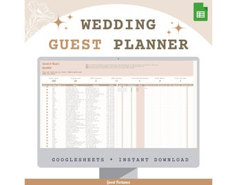 Wedding Guest List & Seating Plan Google Sheets (Digital Download)