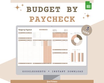 Paycheck Budget Spreadsheet, Ultimate Finance Tracker (Digital Download)