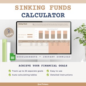 Sinking Funds Tracker Template | GoogleSheets budget Spreadsheet | Savings Goal Tracker | Easy Budgeting | Finance Tracker | Savings Planner.  Image 7