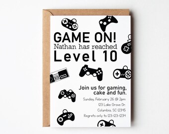 Video Game Birthday Invitation Instant Download Printable. - Etsy