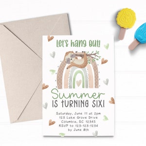 Sloth Birthday Party Invitation Template Sloth Party Sloth - Etsy