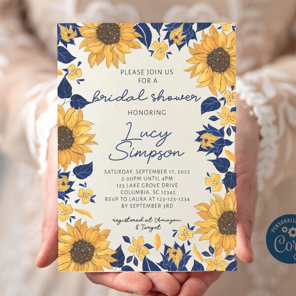 Sunflower Bridal Shower Invitation Etsy