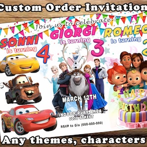 Custom Birthday Invitation, Birthday Invitation, digital Invitation, any Themes Birthday, Personalized JPEG, Custom Invitation, any theme