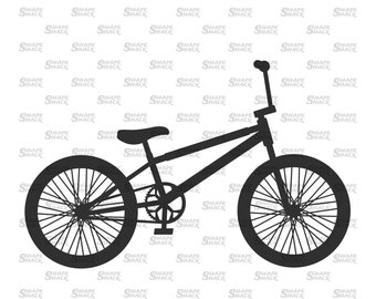 BMX Bike | Bicycle | Clipart  Symbol Silhouette Outline Line Drawing | png jpg svg xcf pdf dxf  Cut File for Cricut