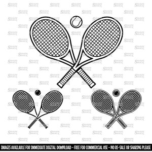 Tennis Racket Ball Logo | Sport | Clipart  Symbol Silhouette Outline Line Drawing | png jpg svg xcf pdf dxf  Cut File for Cricut