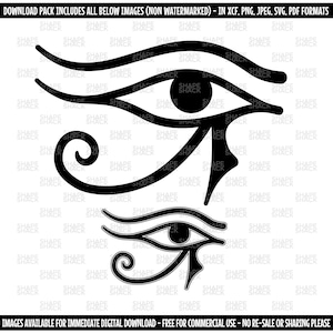 Oko Horusa / Ra Starożytny egipski symbol | Symbol Wadjet Udjat | Clipart Sylwetka Kontur | png jpg svg xcf pdf dxf Plik do cięcia dla Cricut