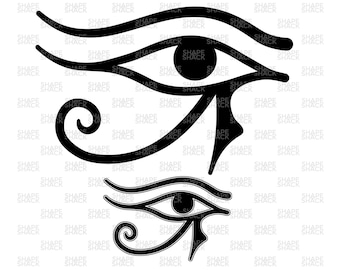 Eye of Horus / Ra Ancient Egyptian Symbol | Wadjet Udjat Symbol | Clipart Silhouette Outline | png jpg svg xcf pdf dxf Cut File for Cricut
