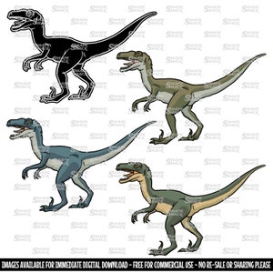 Raptor Jurassic Velociraptor Dinosaur Clipart Symbol Silhouette Outline Line Drawing png jpg svg xcf pdf dxf Cut File for Cricut image 3