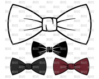 Bow Tie | Dicky Bow | Formal Dinner Dress - Clipart Symbol Silhouette Outline Line Drawing | png jpg svg xcf pdf dxf  Cut File for Cricut
