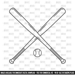 Kij baseballowy | Sport | Clipart Symbol Sylwetka Kontur Linia Rysunek | png jpg svg xcf pdf dxf Plik do cięcia dla Cricut