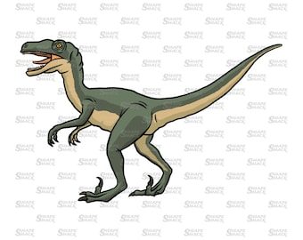 Raptor | Jurassic Velociraptor Dinosaur | Clipart  Symbol Silhouette Outline Line Drawing | png jpg svg xcf pdf dxf  Cut File for Cricut
