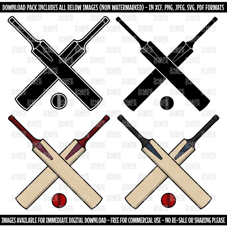 Cricket Bat Crossed Cricket Bats & Ball Logo Clipart Symbol Silhouette