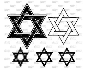 Star Of David | Mogen David | Jewish Religious Symbol | Clipart Symbol Silhouette Outline Line Drawing | png jpg svg xcf pdf dxf  for Cricut