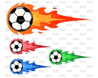 Balón de fútbol en llamas / Fútbol americano con llamas y fuego / Jugador/Entrenador / Clipart Símbolo Silueta Contorno Línea / png jpgsvg xcf pdf