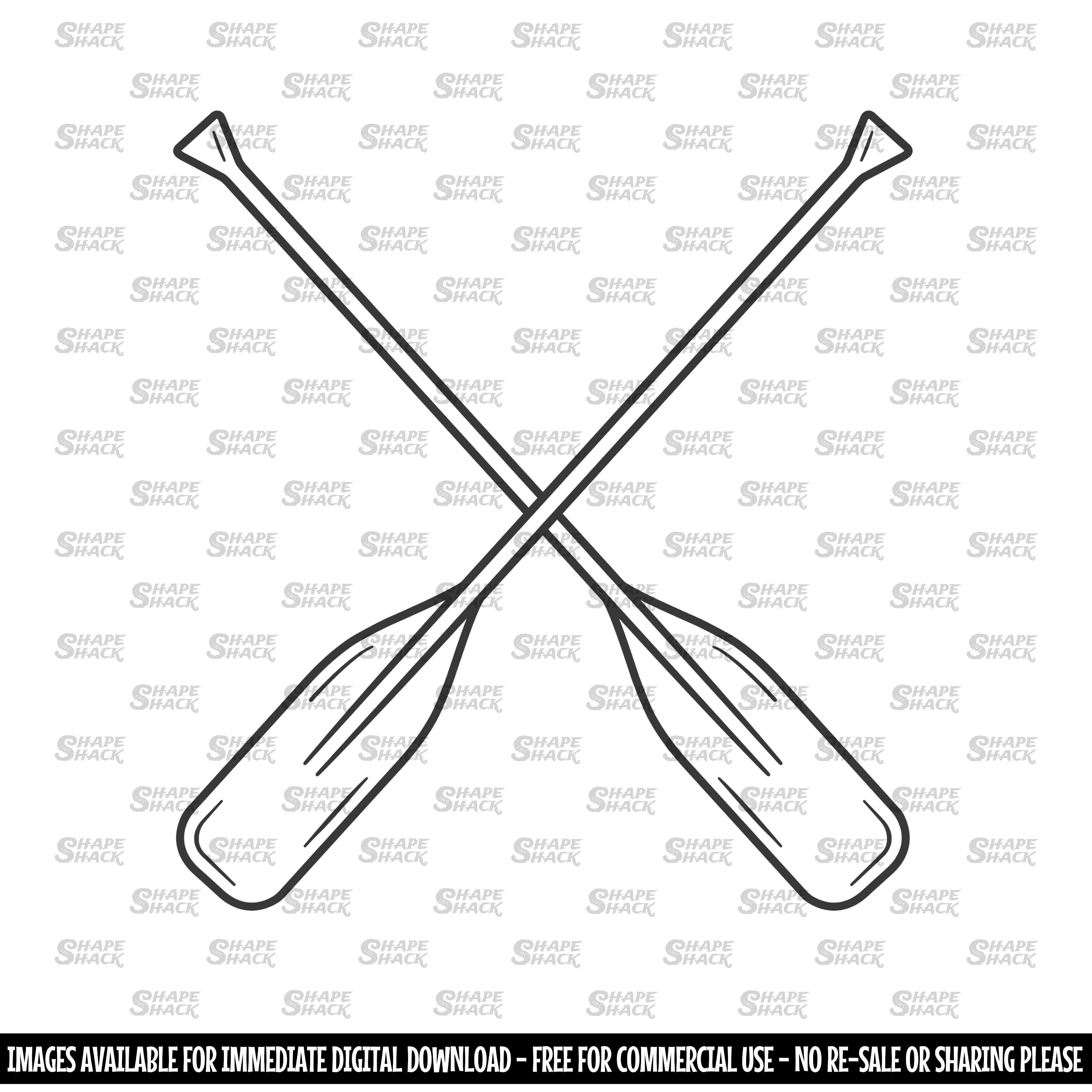 Crossed Oars Rowing Paddles Clipart Symbol Silhouette - Etsy