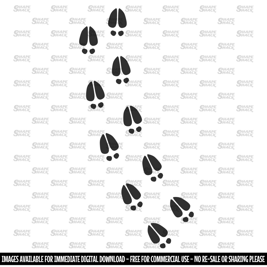 Deer Hoofprint | Animal Footprint | Trail | Clipart Symbol Silhouette Outline Line Drawing | Png ...