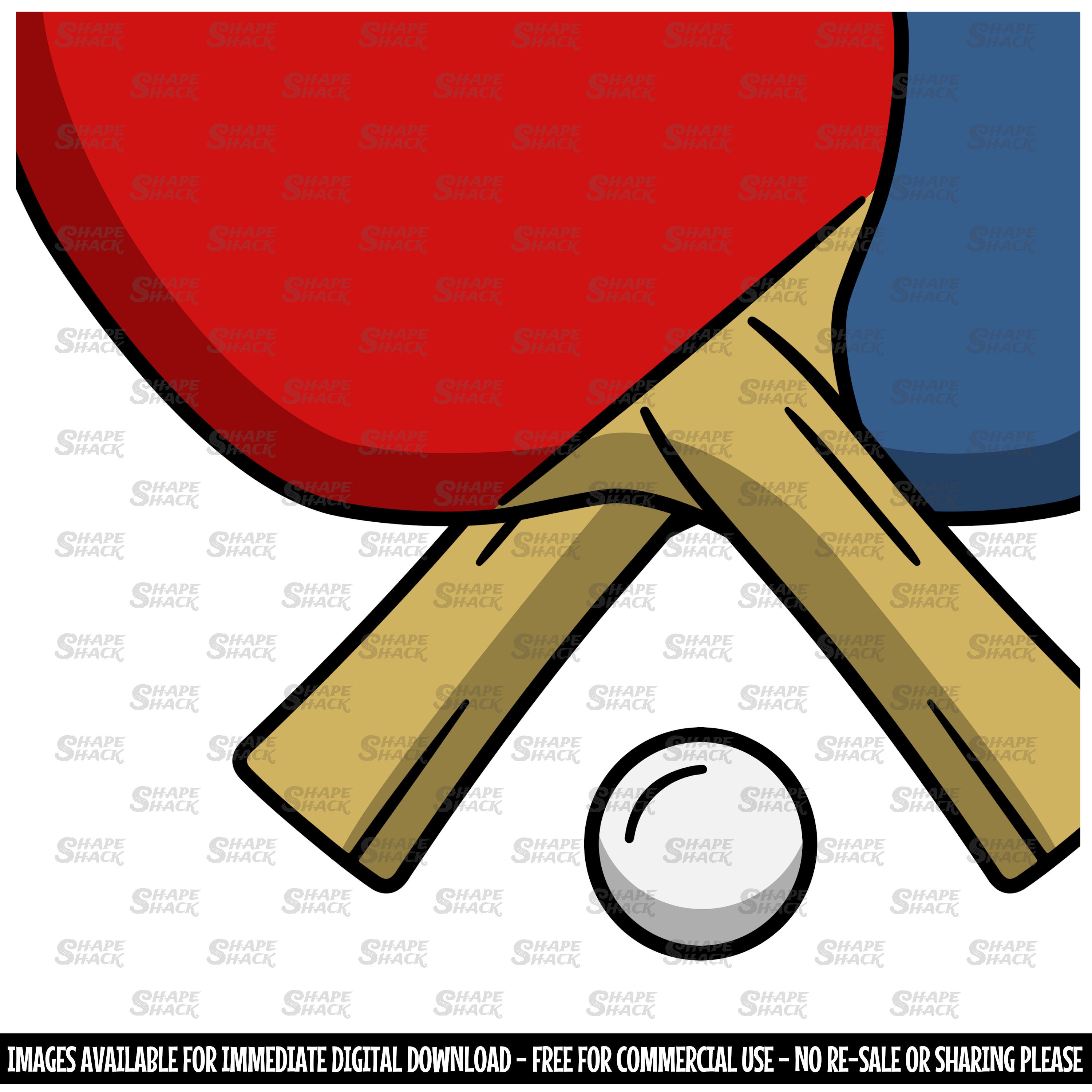 Ping Pong Paddles Crossed Table Tennis Bats Sport Clipart Symbol