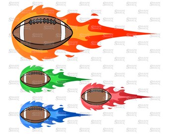 Flaming American Football | Pigskin Flame Fireball Throw | Player Coach | Clipart Symbol Silhouette Outline Line | png jpg svg xcf pdf