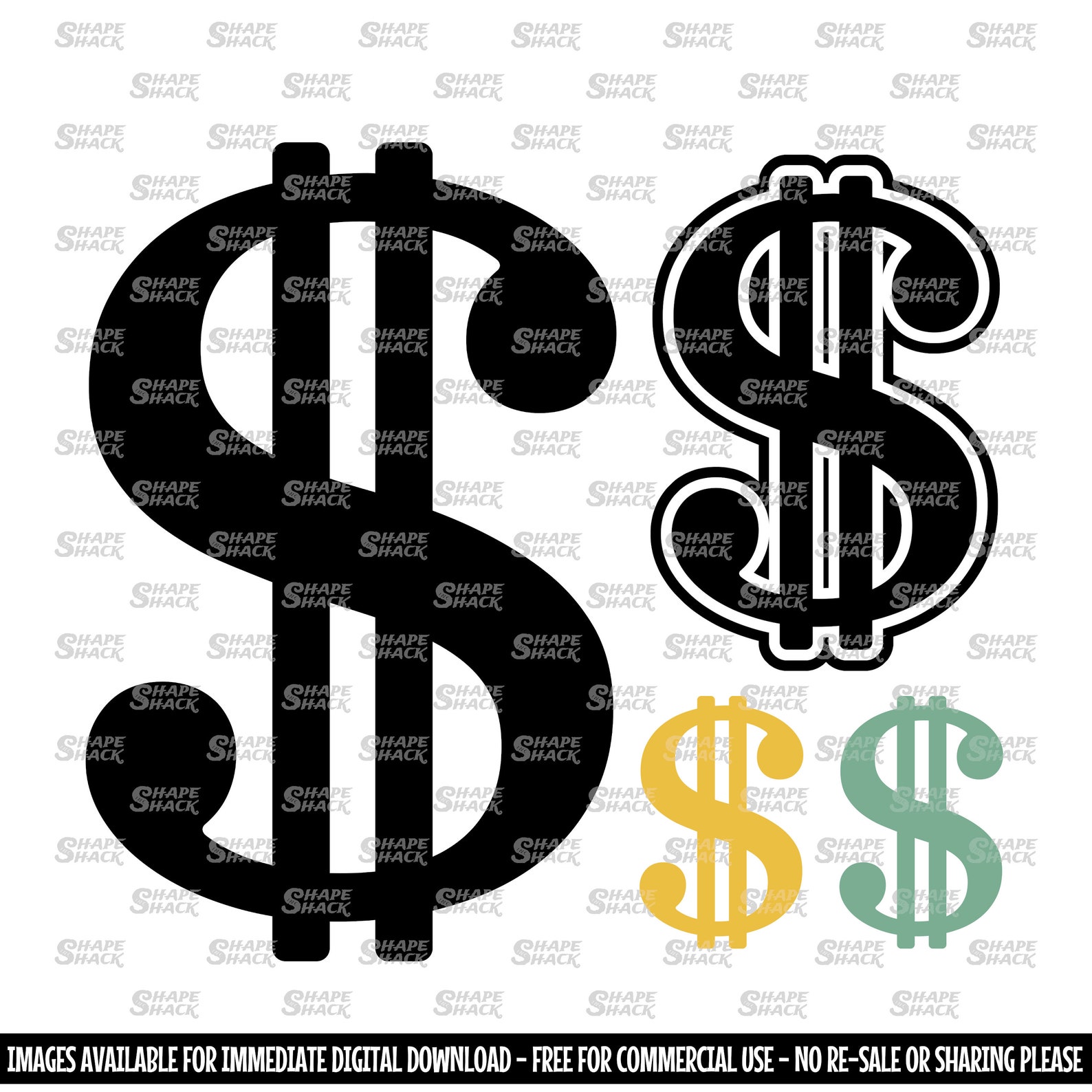 US Dollar Symbol Money Currency Sign Clipart Symbol - Etsy