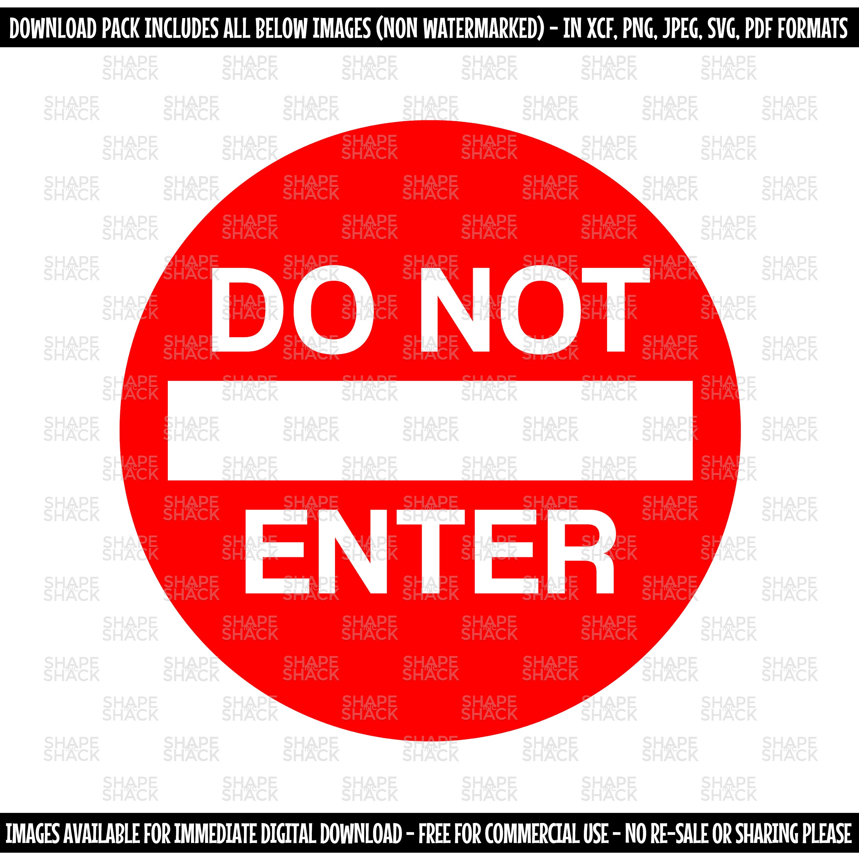 Do Not Enter Sign No Entry Warning Boys Room Clipart Symbol Silhouette Outline Line Drawing Png