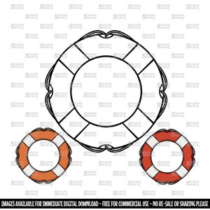 Anillo salvavidas / Salvavidas / Salvavidas - Clipart Símbolo Silueta Contorno Dibujo Lineal / png jpgxcf pdf dxf Archivo de corte para Cricut