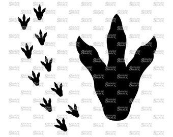 T-Rex Footprint | Dinosaur Footprint | Trail | Clipart  Symbol Silhouette Outline Line Drawing | png jpg svg xcf pdf dxf  for Cricut