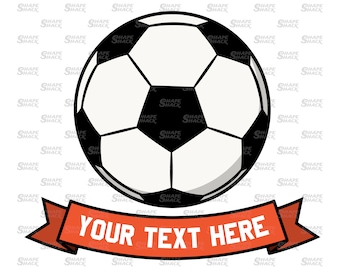 Soccer Ball Banner | Team Logo Name | Parent Player Coach | Clipart Symbol Silhouette Outline Line | png jpg svg xcf pdf dxf for Cricut