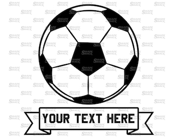 Soccer Ball Banner | Logo Name Monogram | Player Coach | Clipart Symbol Silhouette Outline Line | png jpg svg xcf pdf dxf for Cricut