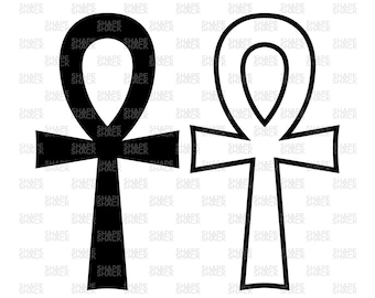 Ankh Egyptian Symbol of Life | Hieroglyph Cross Religious Symbol | Clipart Silhouette Outline | png jpg svg xcf pdf dxf Cut File for Cricut