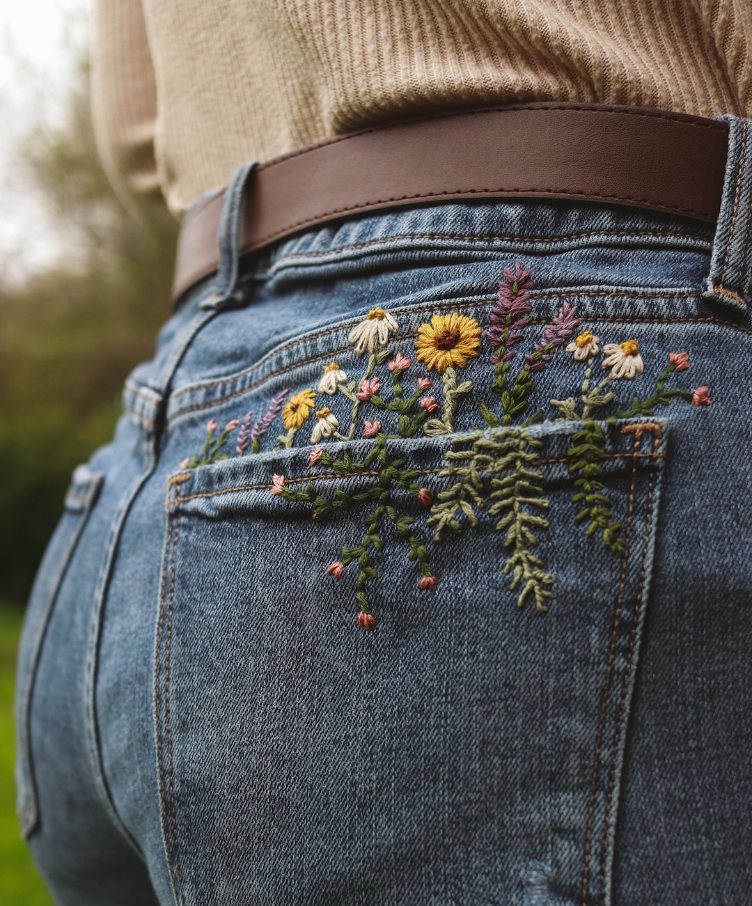 Little Garden Pocket Pants send-in Embroidery - Etsy