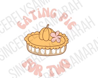 Eating Pie for Two: Fall Pregnancy Announcement (Digital Download)