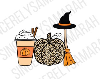 Basic Witch Pumpkin Spice PNG: Fall Sublimation Design (Digital Download)
