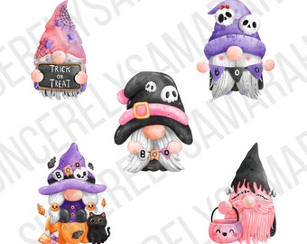 Pastel Halloween Gnomes PNG: Fall Designs (Digital Download)