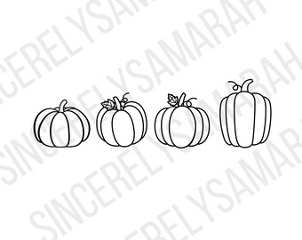 Fall Pumpkin Outline SVG PNG: Halloween Autumn Design (Digital Download)