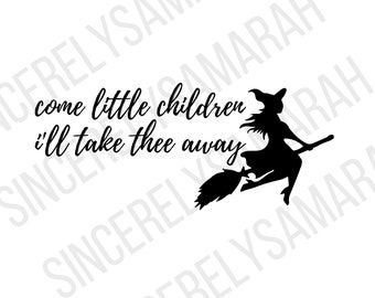 Hocus Pocus SVG: Halloween Witch Silhouette (Digital File)