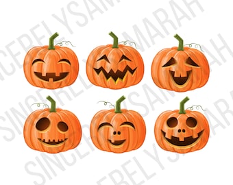 Jackolanterns; pumpkins; fall; halloween; spooky; png; digital download