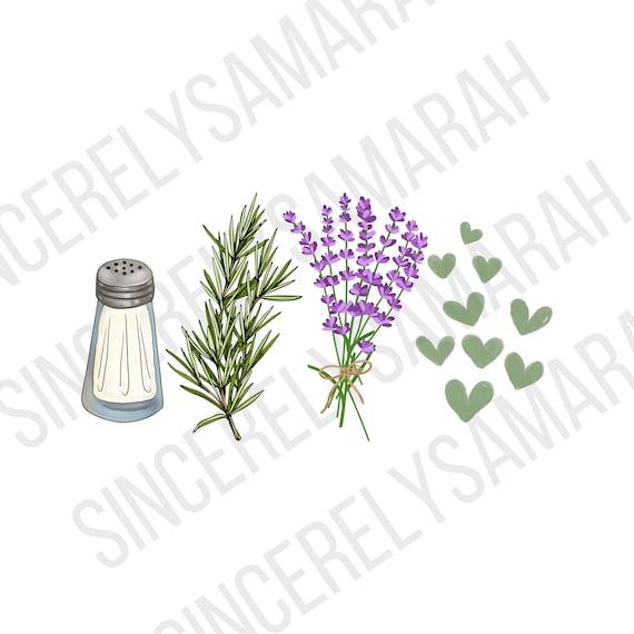 Practical Magic PNG: Salt, Rosemary, Lavender Clipart (Digital Download)