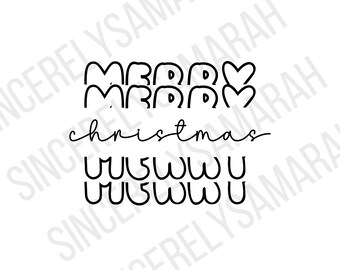 Retro Merry Christmas PNG SVG: Festive Design (Digital Download)