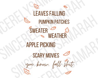 Fall Leaves SVG: Autumn Design Digital File (PNG)