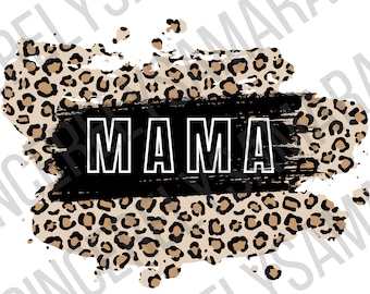 Mama Gepard Print PNG: Mom Life Sublimationsdesign (Digitaler Download)