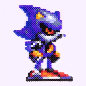Sonic the Hedgehog Metal Sonic Bead Art | Pixel Sprite | Sega Genesis Gaming Wall Decor